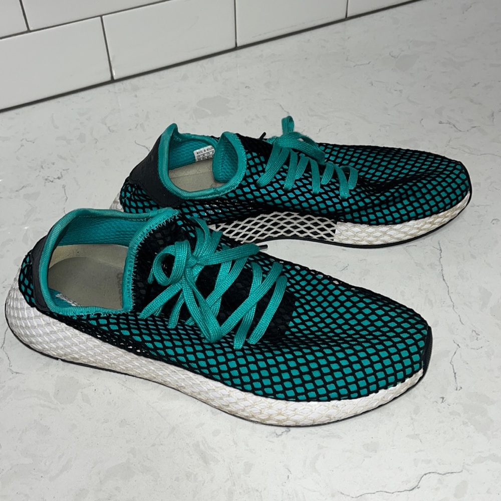 Adidas Sneakers with fishnet detail!